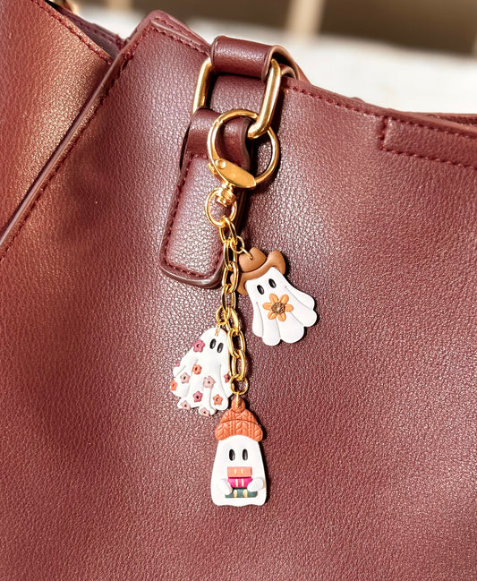 Cozy Ghost Trio Purse Charm