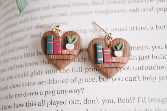 Mini Bookshelf lover earrings