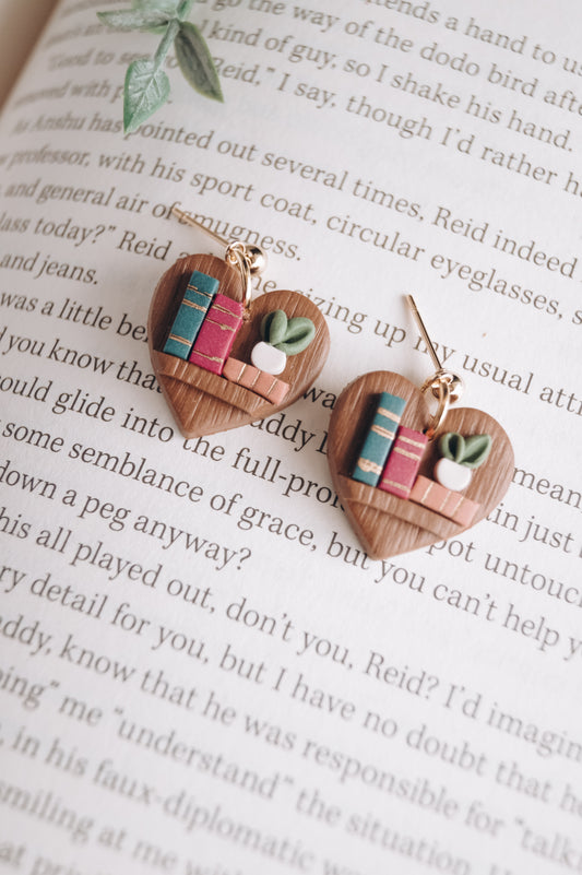 Mini Bookshelf lover earrings
