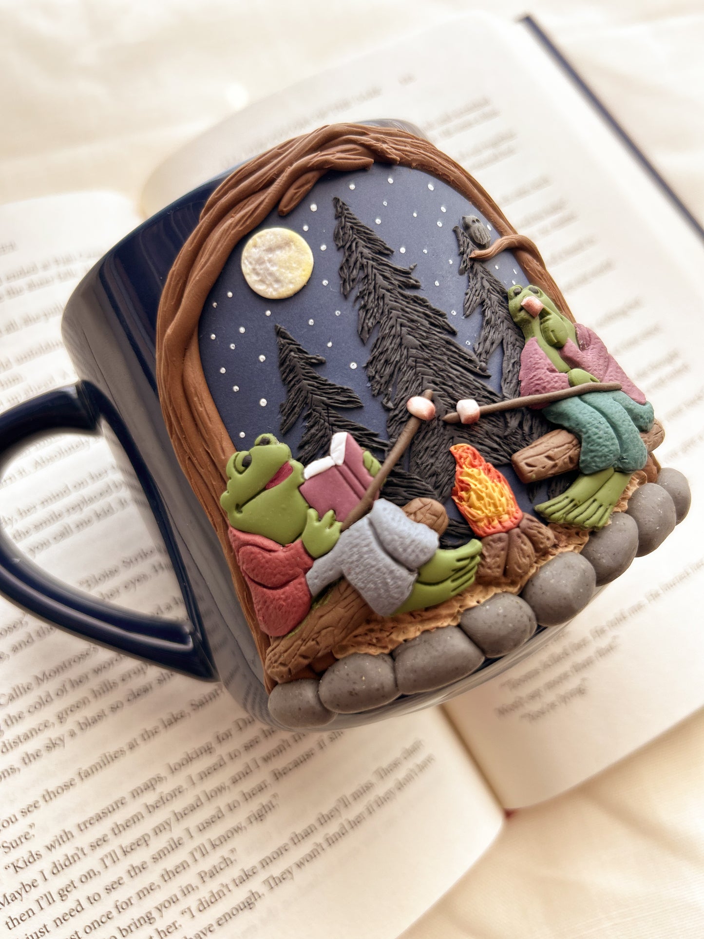 Campfire book club mug