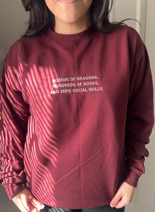 Zero Social Skills Sweater (Embroidered)