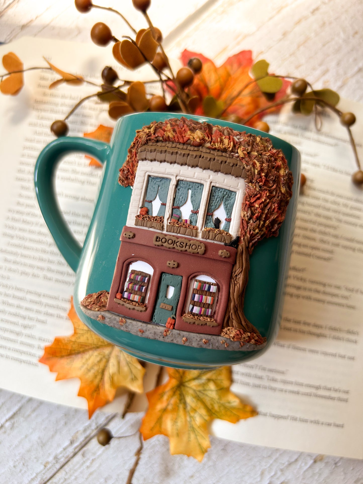 Cozy Fall Bookshop Mug