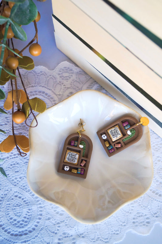 Bookshelf earrings