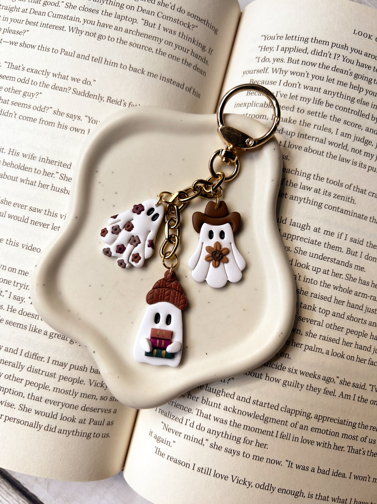 Cozy Ghost Trio Purse Charm