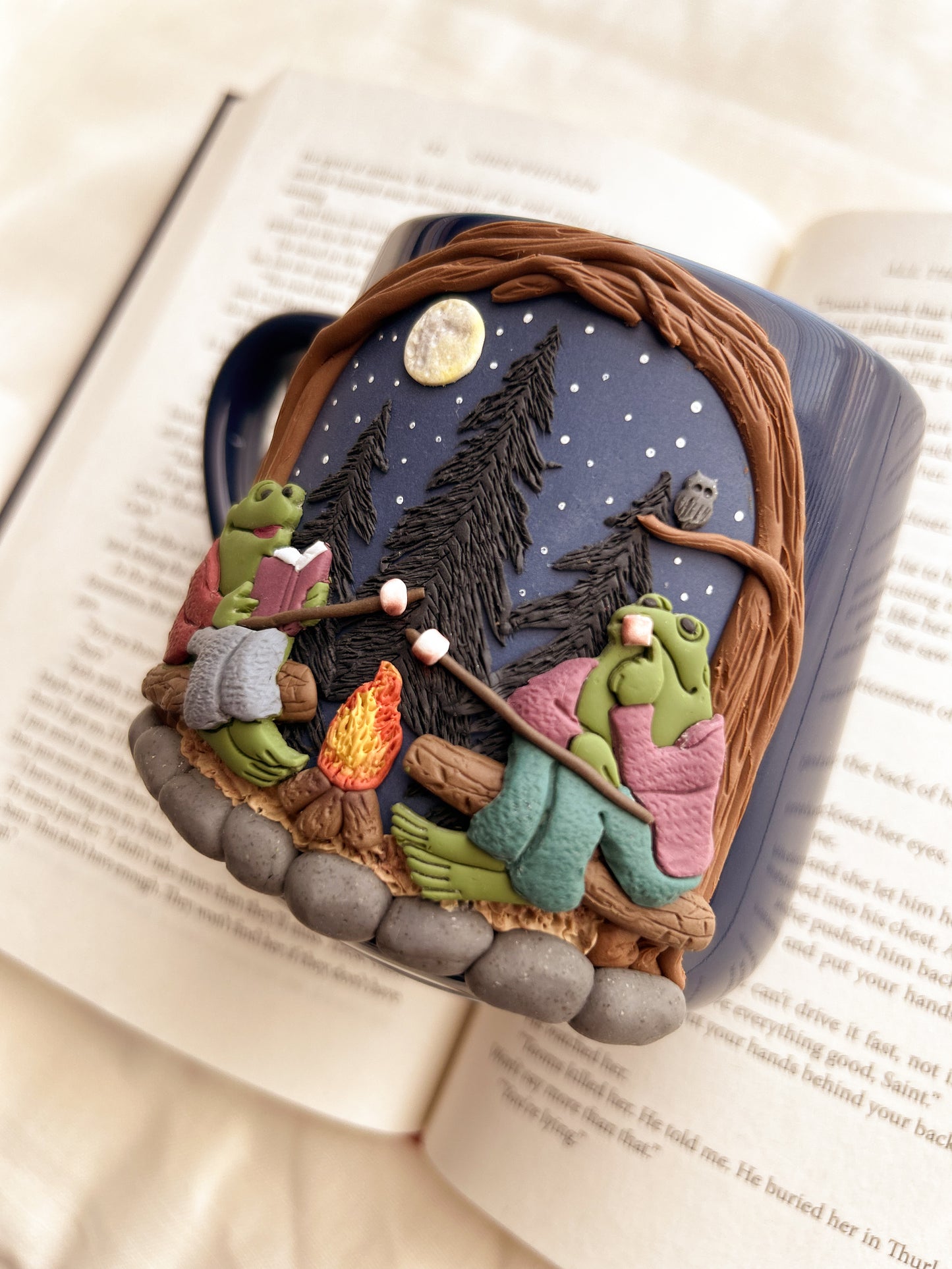 Campfire book club mug