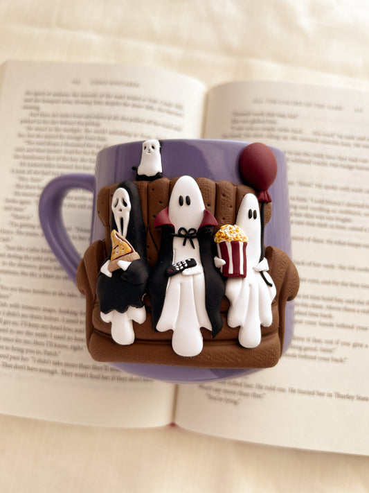 Scary movie night mug