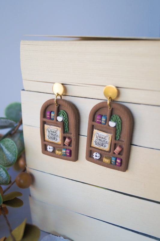 Bookshelf earrings
